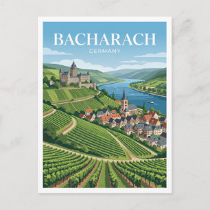Carte Postale Vignobles de la vallée du Rhin de Bacharach en All