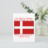Carte Postale Viking danois pour le sang et la bière (Debout devant)