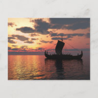 Viking Longship au coucher du soleil