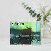 Carte Postale Viking Navire Et Lumières Du Nord (Debout devant)