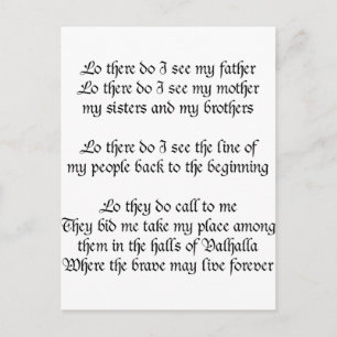 Carte Postale Viking Prière Lo Là Je Vois Mon Père