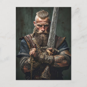 Carte Postale Viking Warrior dans Authentic attire