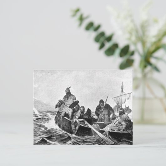 Carte Postale Vikings Landing in Islande Illustration (1909) (Debout devant)