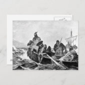 Carte Postale Vikings Landing in Islande Illustration (1909) (Devant / Derrière)