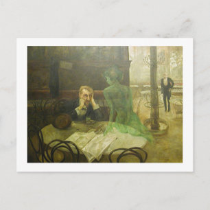 Carte Postale Viktor Oliva. Absinthe Drinker