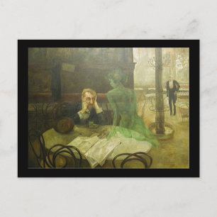 Carte Postale Viktor Oliva. Buveur d'absinthe