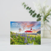 Carte Postale Vikurkirkja, Islande (Debout devant)