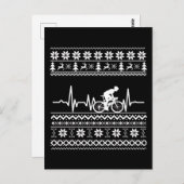 Carte Postale Vilain pull Joyeux Noël à vélo (Devant / Derrière)