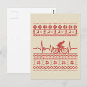 Carte Postale Vilain pull Joyeux Noël à vélo (Devant / Derrière)