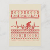 Carte Postale Vilain pull Joyeux Noël à vélo (Devant)
