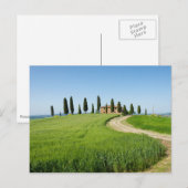 Carte Postale Villa ferme avec cyprès en Toscane (Devant / Derrière)