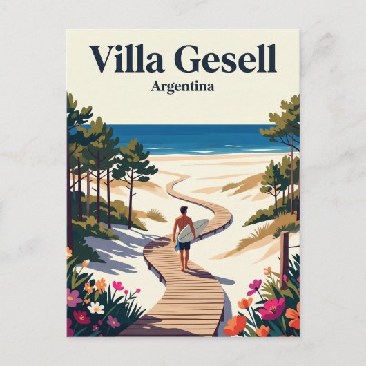 Carte Postale Villa Gesell Argentine (Devant)