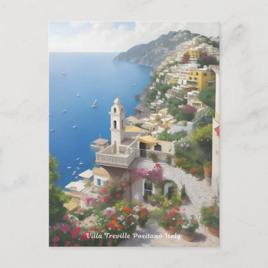 Carte Postale Villa Treville Positano Italie (Devant)