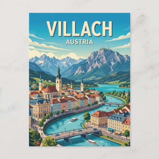 Carte Postale Villach Autriche (Devant)