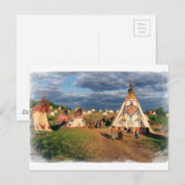 Carte Postale Village amérindien (Devant / Derrière)