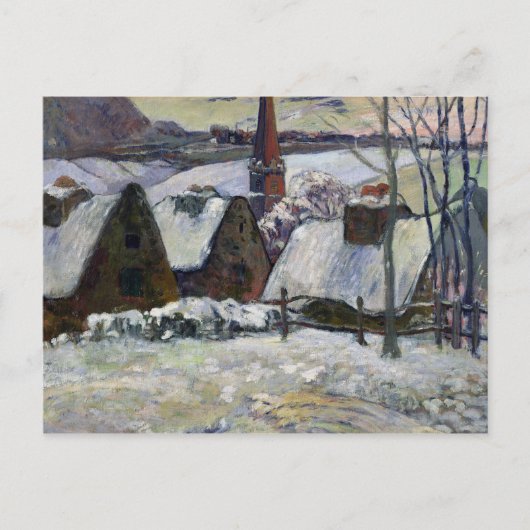 Carte Postale Village breton sous la neige, 1894 (Devant)