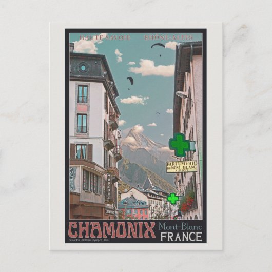 Carte Postale Village de Chamonix (noir) (Devant)