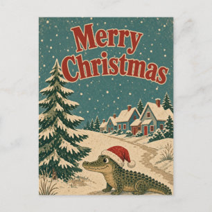 Carte Postale Village de crocodiles chemin animal de Noël