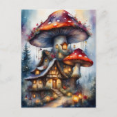 Carte Postale Village de fées coloré, Poste (Devant)