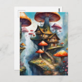 Carte Postale Village de fées coloré, Poste (Devant / Derrière)