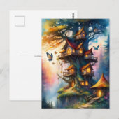 Carte Postale Village de fées coloré, Poste (Devant / Derrière)