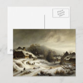 Carte Postale Village de neige et paysage (Devant / Derrière)