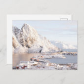 Carte Postale Village de neige maison rustique Noël (Devant / Derrière)