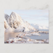 Carte Postale Village de neige maison rustique Noël (Devant)