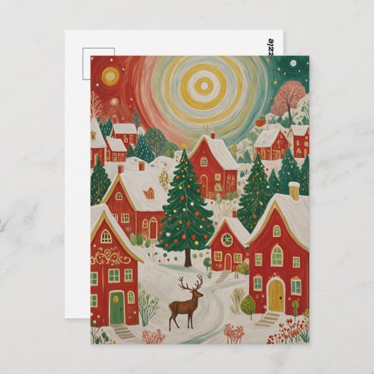 Carte Postale Village de Noël (Devant / Derrière)