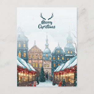 Carte Postale Village de Noël d'hiver