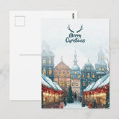 Carte Postale Village de Noël d'hiver (Devant / Derrière)