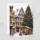 Carte Postale Village de Noël Vintage (Devant / Derrière)