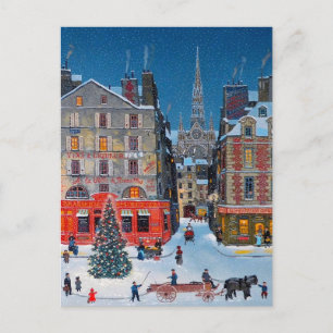 Carte Postale Village de Noël vintage