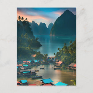 Carte Postale Village de pêcheurs indonésien