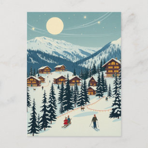 Carte Postale Village de ski des Alpes suisses Voyage en montagn