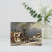 Carte Postale Village d'hiver - Winterliche Dorszene (Debout devant)