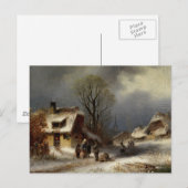Carte Postale Village d'hiver - Winterliche Dorszene (Devant / Derrière)
