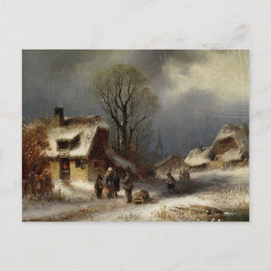 Carte Postale Village d'hiver - Winterliche Dorszene
