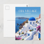 Carte Postale Village d'Oia Grèce (Devant / Derrière)