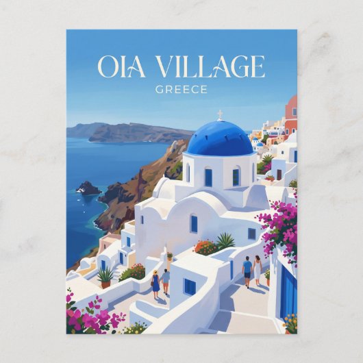 Carte Postale Village d'Oia Grèce (Devant)