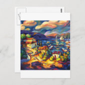 Carte Postale Village en bord de mer (Devant / Derrière)