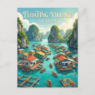 Carte Postale Village flottant de Cát Bà Vietnam