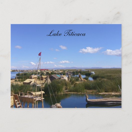 Carte Postale village flottant de Titicaca (Devant)