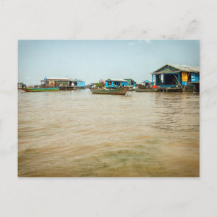 Carte Postale Village flottant, Maisons & Bateaux, Cambodge
