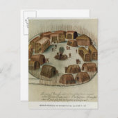 Carte Postale Village indien de Pomeiooc (Devant / Derrière)