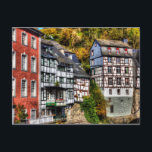 Carte Postale Village médiéval Monschau en Allemagne<br><div class="desc">Le pittoresque village médiéval de Monschau en Allemagne,  avec ses maisons à colombages.</div>