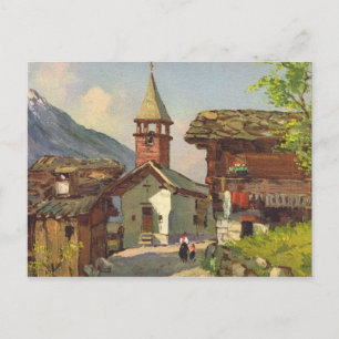 Carte Postale Village    suisse vintage dans le Valais