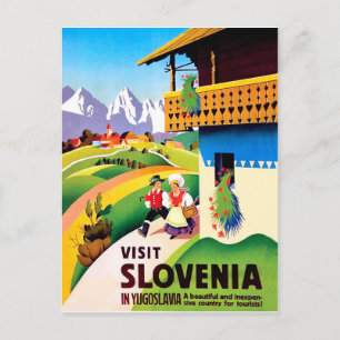 Carte Postale Village traditionnel en Slovénie, Yougoslavie