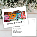 Carte Postale Village Watercolor Agent courtier immobilier Leasi<br><div class="desc">Montrez votre style avec ce design de maisons peintes à la main sur le devant de la carte postale marketing. Parfait pour les agents immobiliers et courtiers, prêteurs, locateurs, courtiers en hypothèques, déménageurs, locations de vacances, gestionnaires de biens immobiliers, designers d'intérieur, agents de location, gestionnaires de location à court terme,...</div>