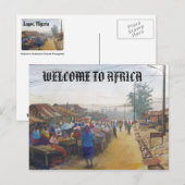 Carte Postale villageois, BIENVENUE EN AFRIQUE (Devant / Derrière)